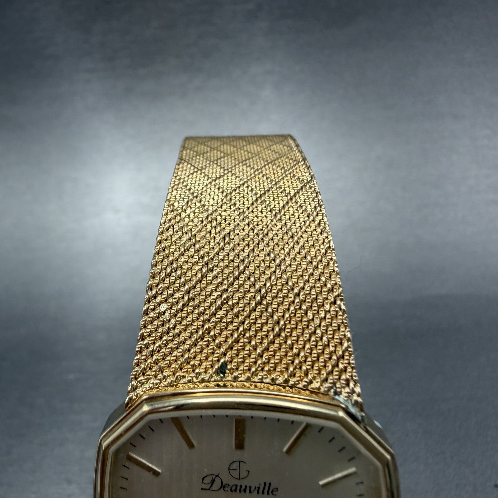 Armitron Deauville Watch Men 31mm Champagne Dial Gold Tone Date PARTS VTG5