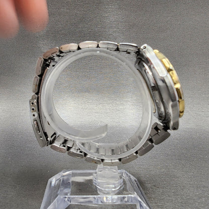 Seiko AGS Watch Men 37mm White Dial Two Tone Date Round 7M426A00 Works8