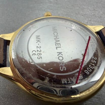 Michael Kors Runaway Watch Women 42mm Champagne Dial Gold Tone MK-2285 New Batt9