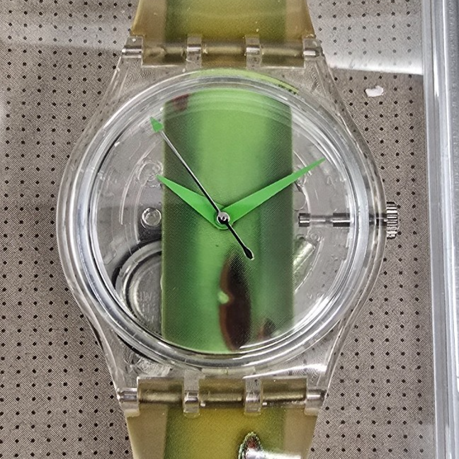 Swatch Piquant Watch Men 34mm Clear Dial Clear Case GK267 New Battery NOS1