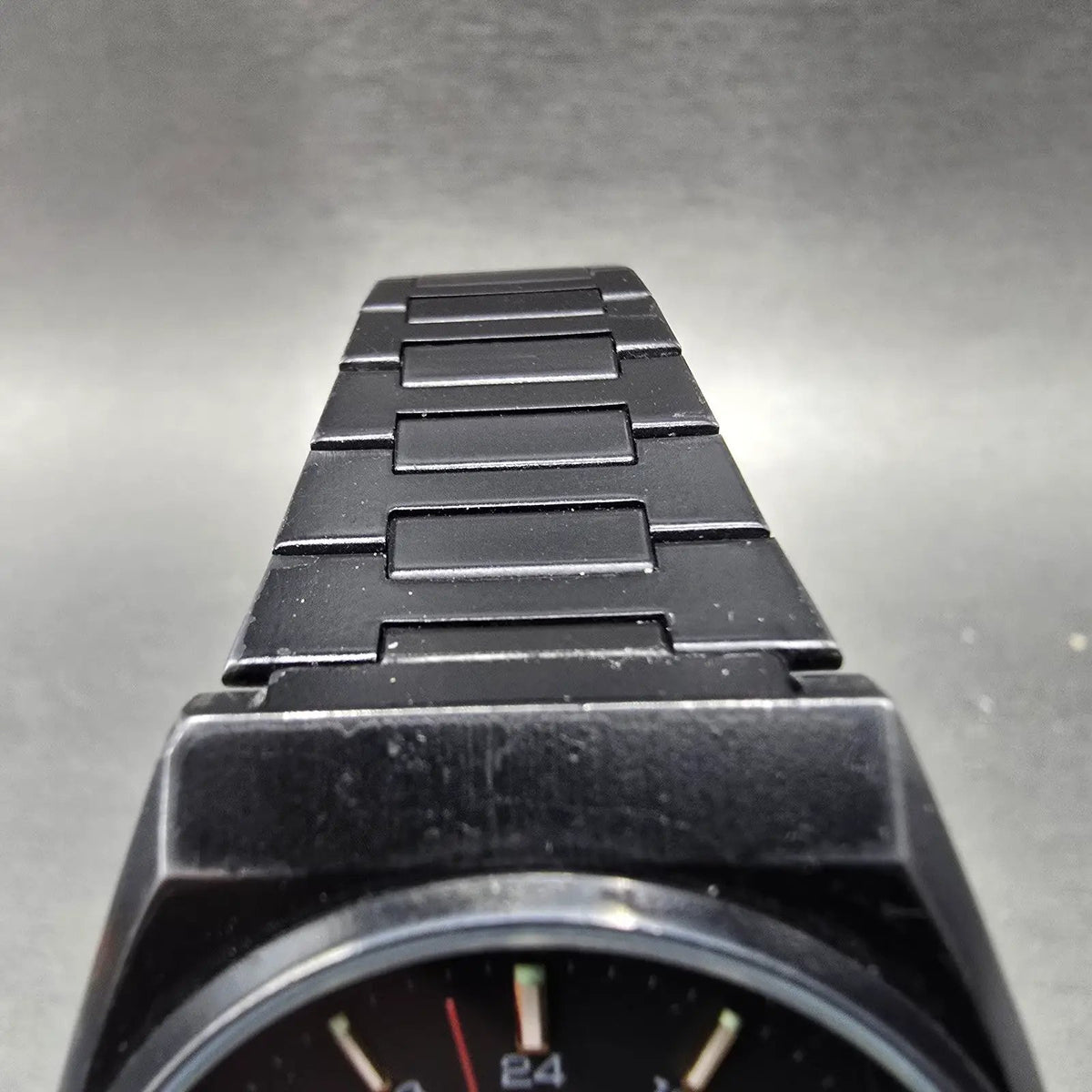 Citizen CQ Watch Men 35mm Black Dial Black Tone Daydate Round 6101-S05413 PARTS5