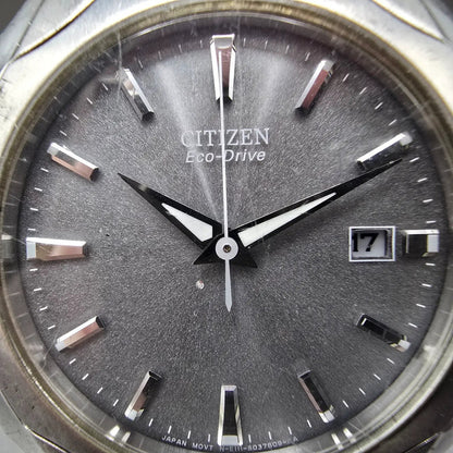 Citizen Eco-Drive Watch Men 39mm Silver Dial Silver Tone Date E111-S022240 RunsA1