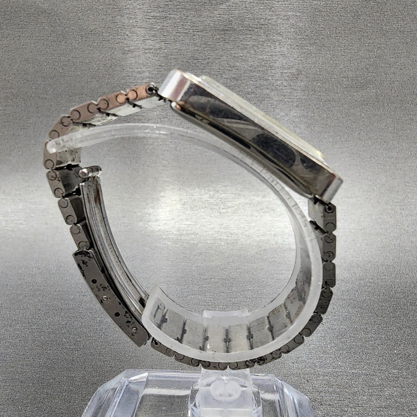Seiko Tank Watch Women 19mm Black Dial White Gold Plated Manual 114490 PARTS8