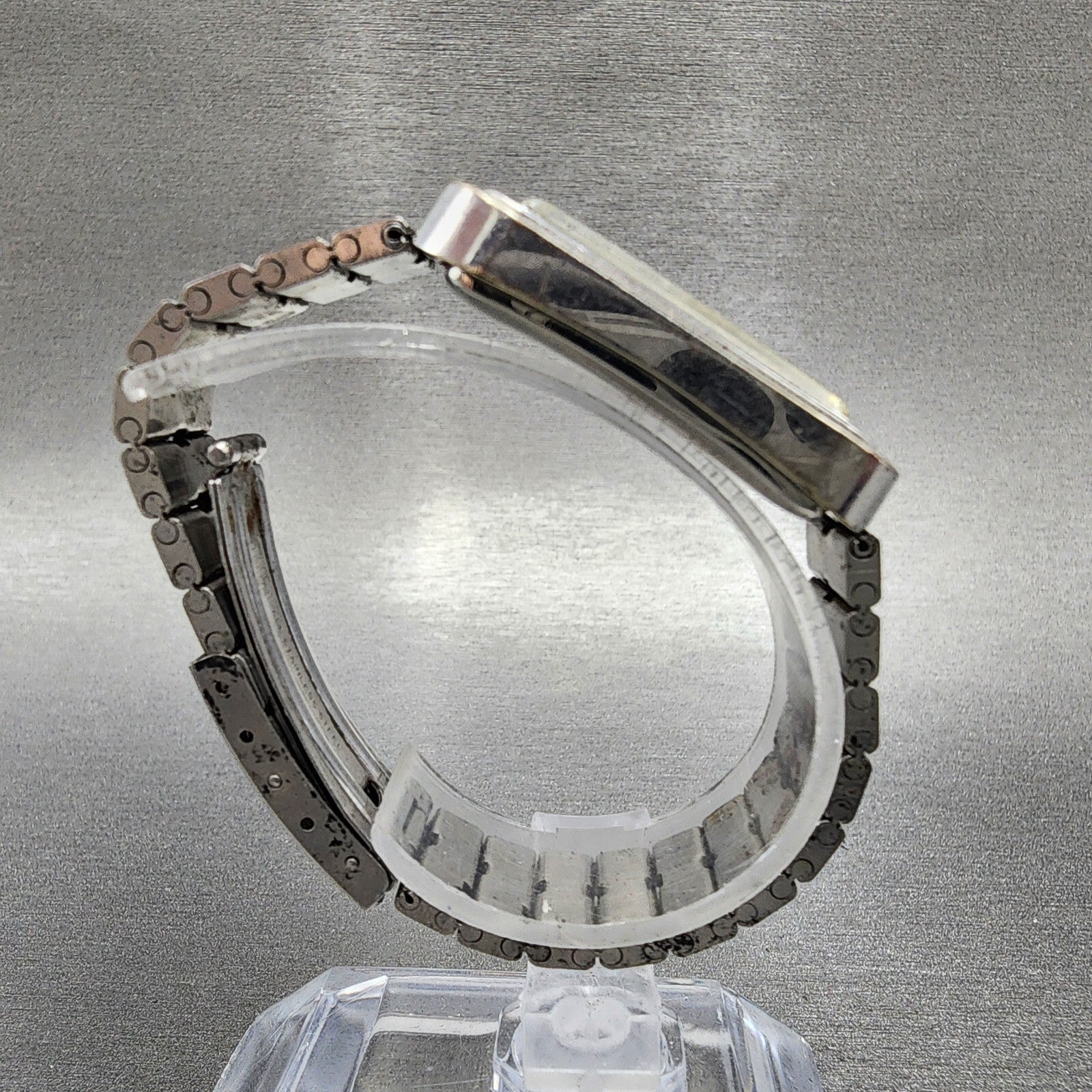 Seiko Tank Watch Women 19mm Black Dial White Gold Plated Manual 114490 PARTS8