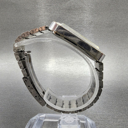 Seiko Tank Watch Women 19mm Black Dial White Gold Plated Manual 114490 PARTS8