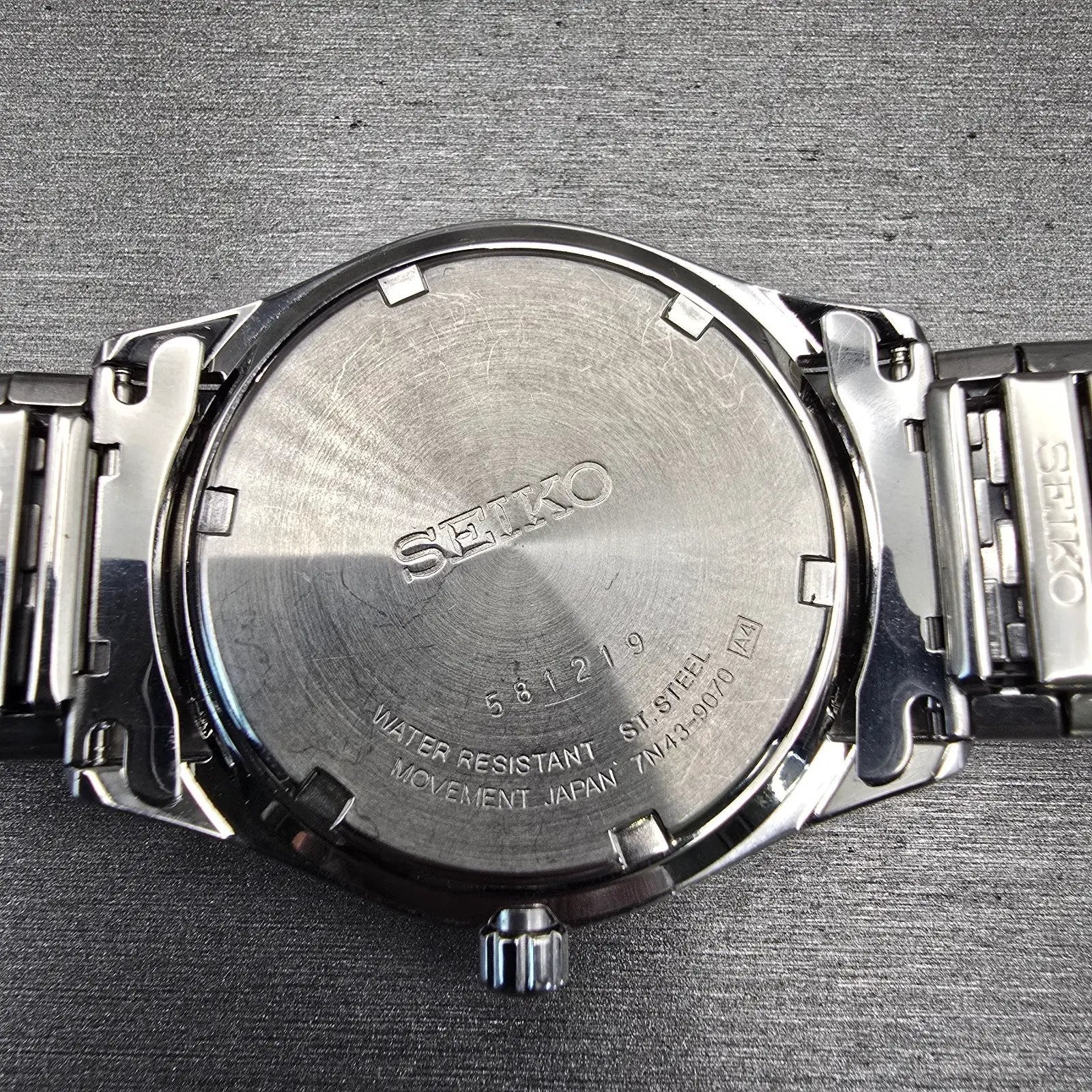 Seiko Watch Men 37mm Blue Dial Silver Tone Daydate Round 7N43-9070 New Battery10