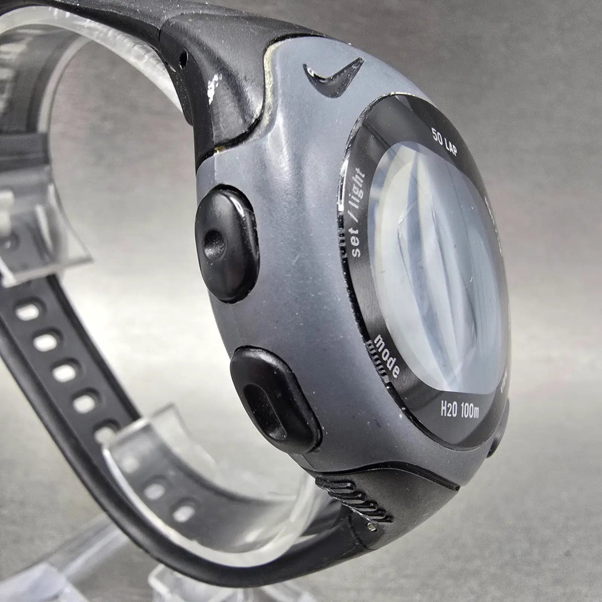 Nike Triax Speed 50 Bowerman Watch Men 45mm Black Gray Digital Alarm ChronoPARTS4