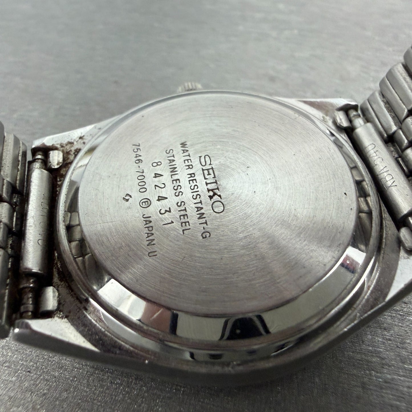 Seiko Type II Watch Men 36mm Silver Dial Silver Tone Daydate 7546-7000 New Batt9