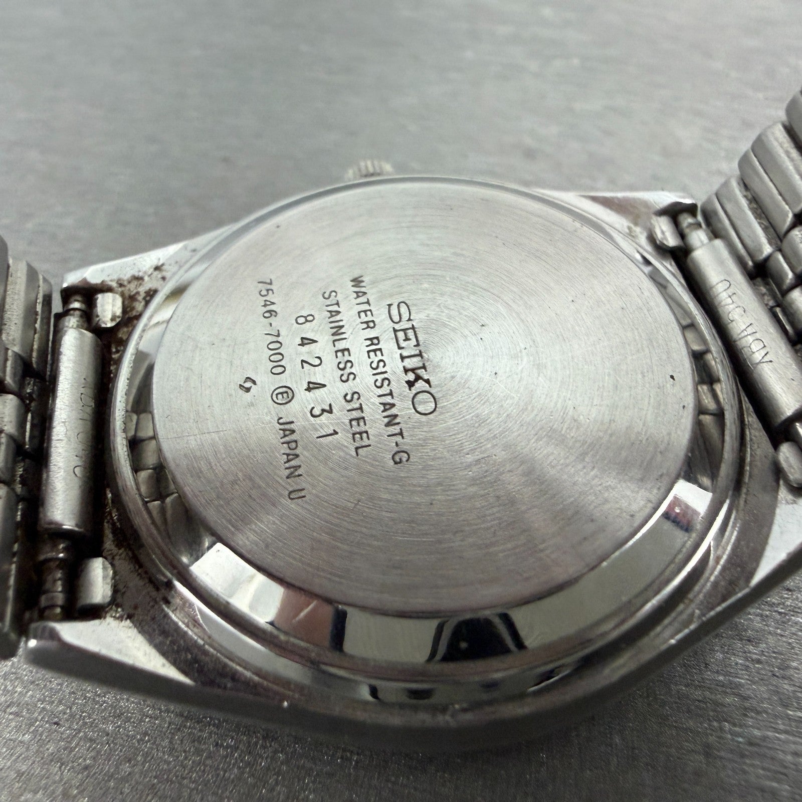 Seiko Type II Watch Men 36mm Silver Dial Silver Tone Daydate 7546-7000 New Batt9