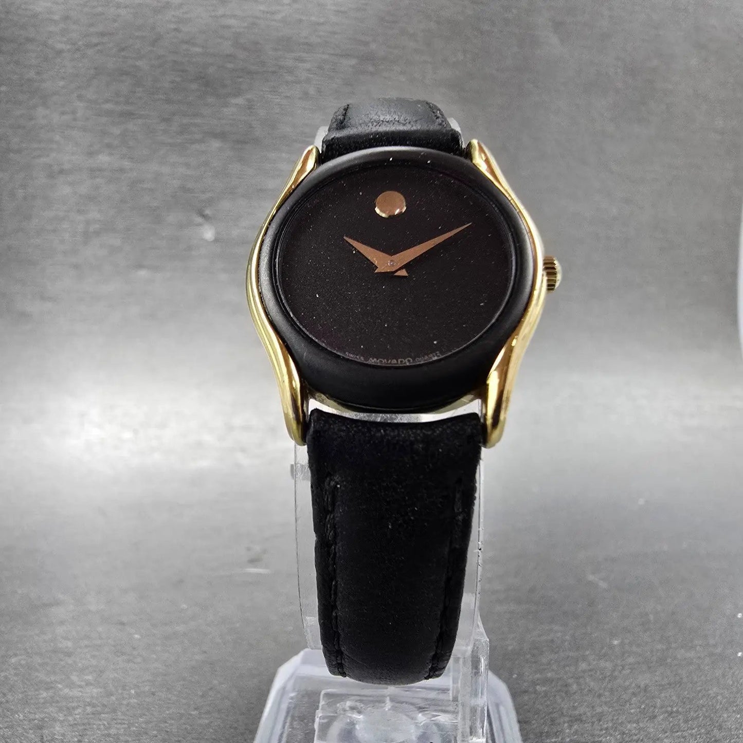 Movado Museum Watch Women 24mm Black Dial Gold Tone Round 88.66.820 PARTS6
