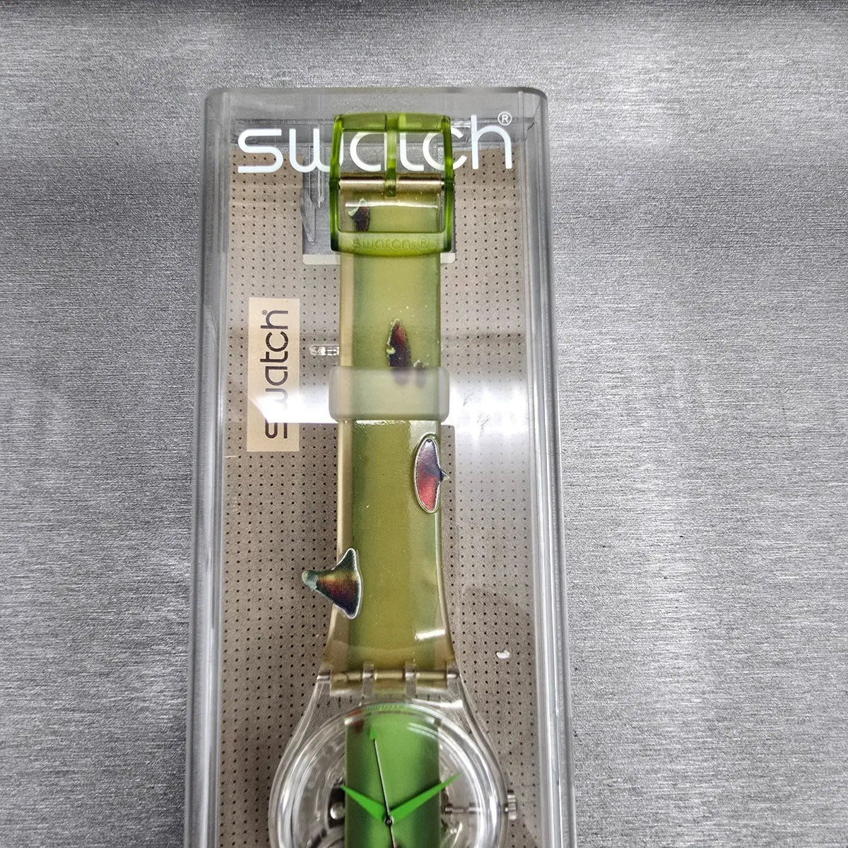 Swatch Piquant Watch Men 34mm Clear Dial Clear Case GK267 New Battery NOS2