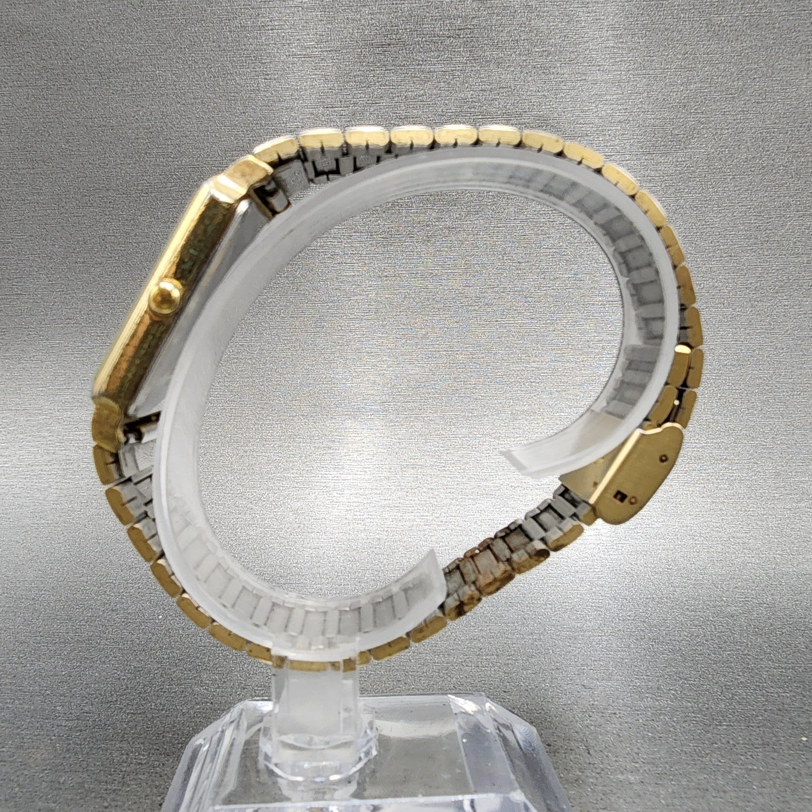 Gruen Tank Watch Women 27mm Gold Dial Gold Tone Rectangle New Battery6