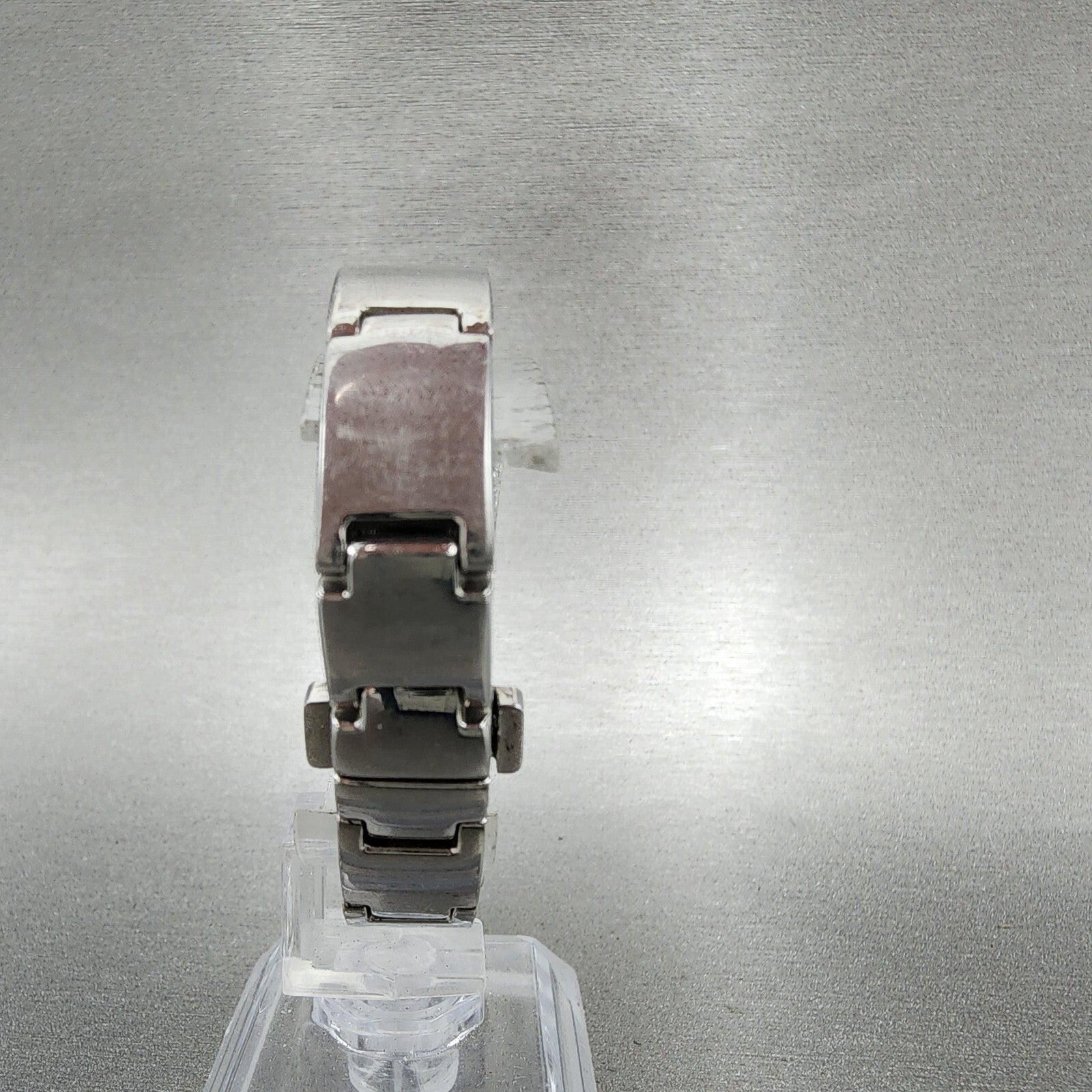 Citizen EcoDrive Watch Tank Watch Women 15mm Black Dial Steel Rectangle Runs7