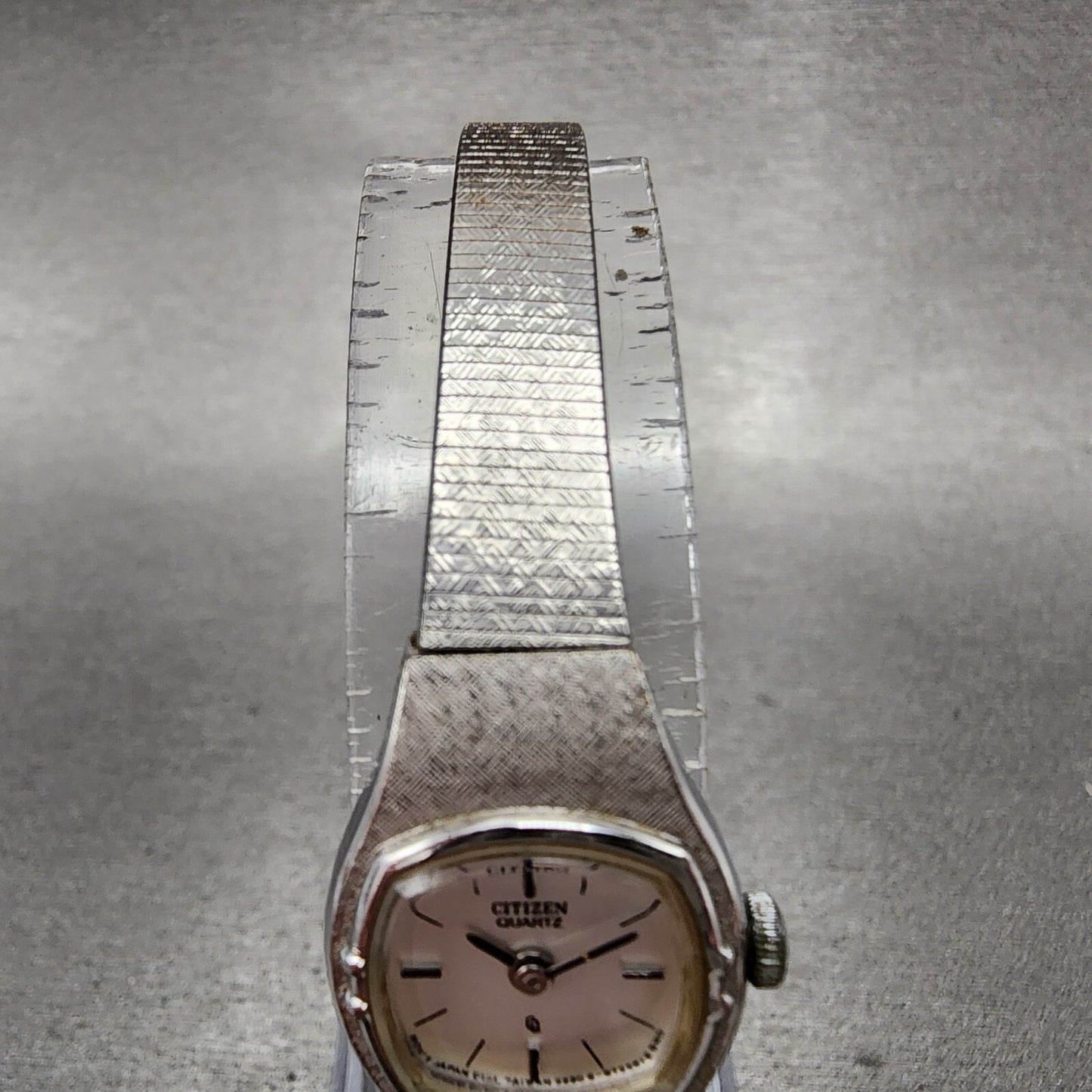 Citizen CQ Watch Women 16mm Silver Dial Silver Tone Square 3220-891481  New Batt