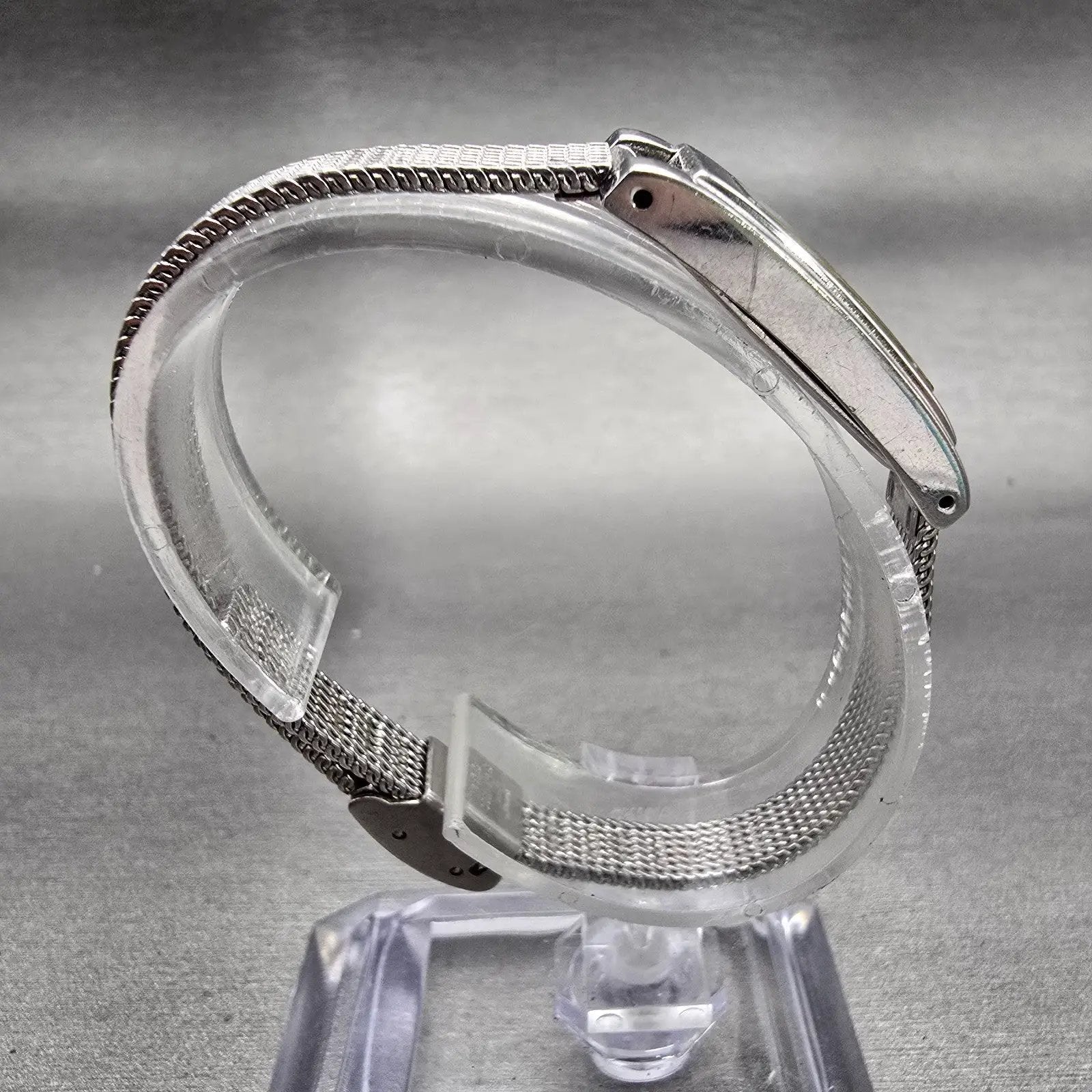 Skagen Denmark Watch Women 13mm Black Dial Silver Tone Rectangle 214SSCB New Bat8