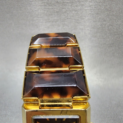 Michael kors Watch Women 25mm Brown Dial Gold Tone Rectangle MK4250 New Batt3
