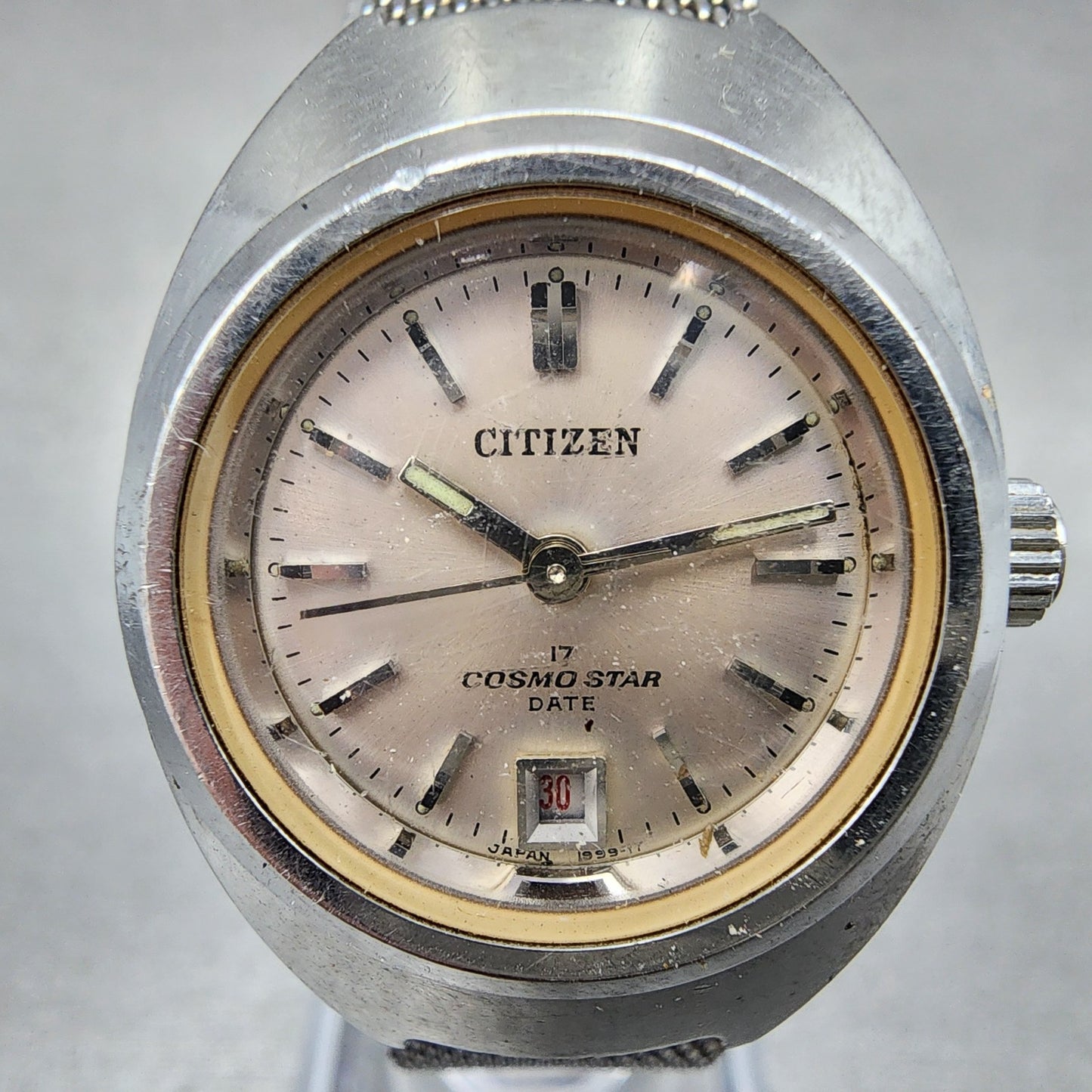 Citizen Cosmostar Watch Women 24mm Silver Dial Silver Tone Date Manual Runs