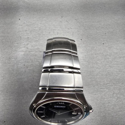 Seiko Watch Men 35mm Blue Dial Silver Tone Date Round V739-0B30 New Battery4