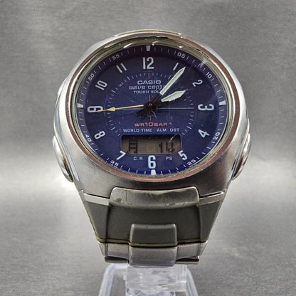 Casio WVA-430J Watch Men 3mm Blue Dial Silver Alarm Chrono WaveCeptor PARTS7