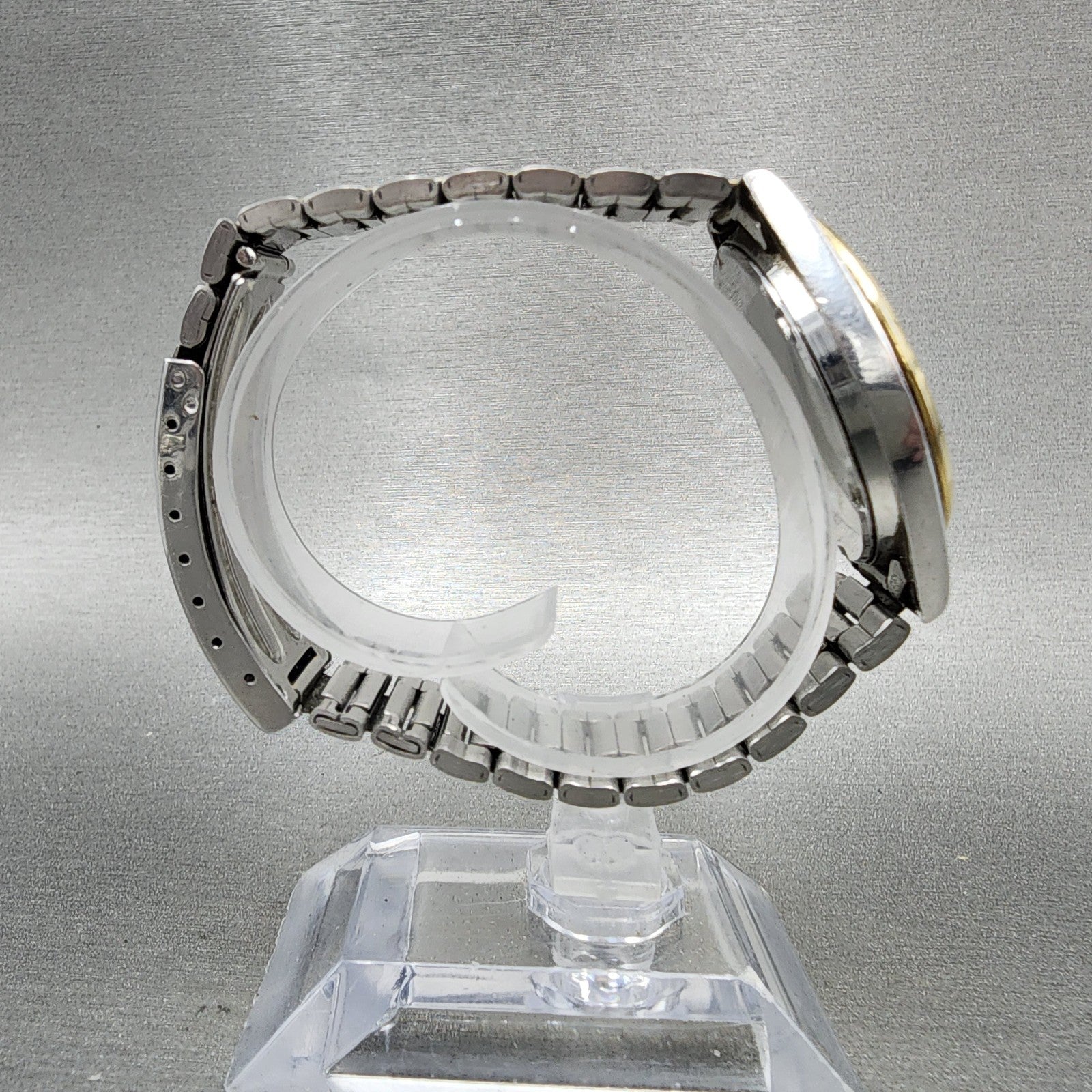 Seiko SQ Watch Men 34mm Silver Dial Two Tone Daydate 5H238a09 New Battery8
