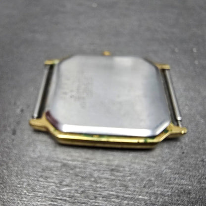 Seiko Tank Watch Men 28mm Champagne Dial Gold Tone Rectangle 9020-5320 PARTS VTG11