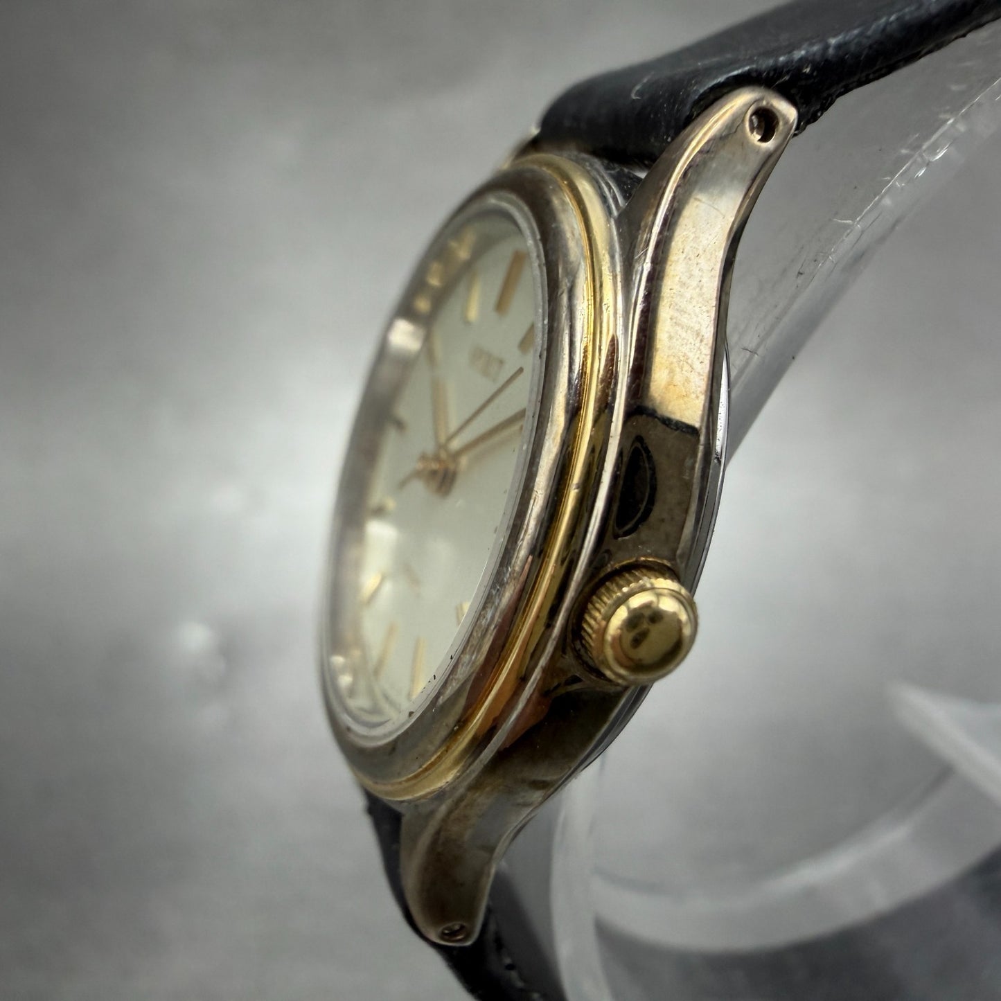 Seiko Spirit Watch Women 24mm Champagne Dial Gold Tone 4n21-0540 New Battery VTG2