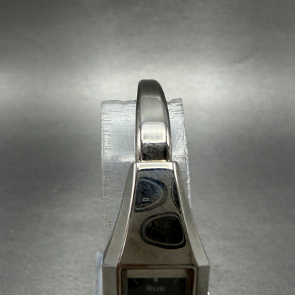Seiko ALBA Rue Watch Women 17mm Black Dial Silver Rectangle Y151-5E20 New batt4