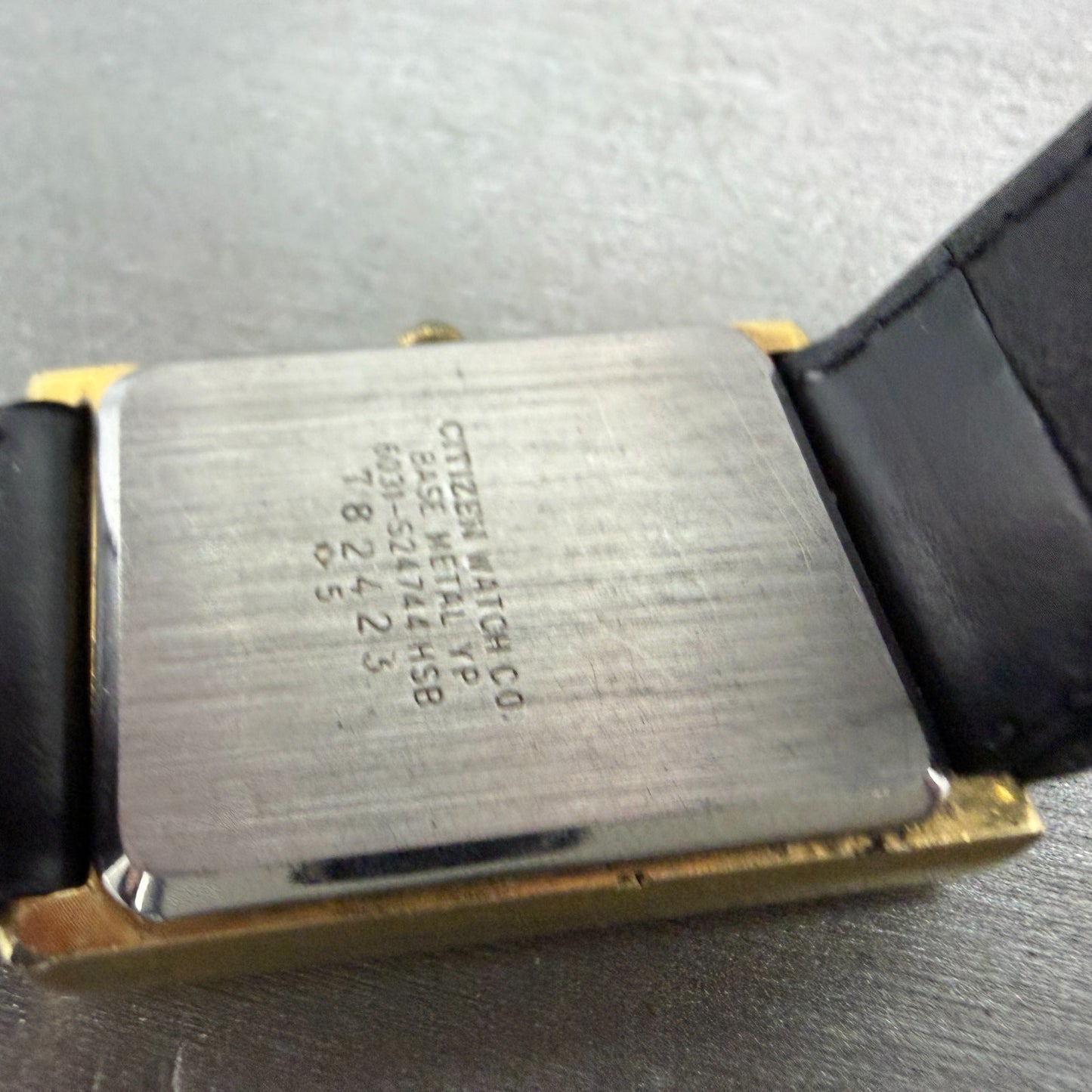 Citizen CQ Tank Watch Men 24mm White Dial Gold Tone Rectangle 6031-S24744 PARTS10
