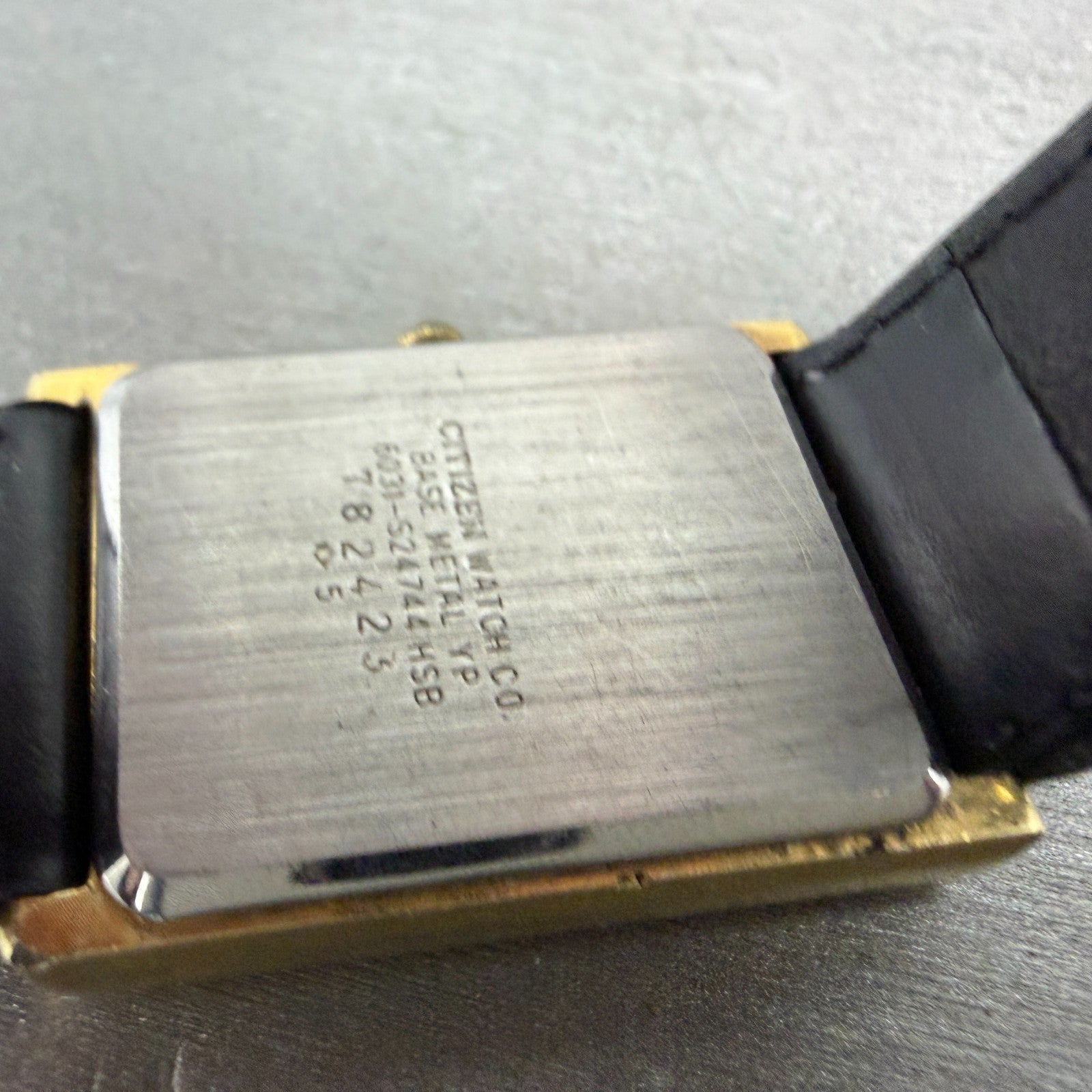 Citizen CQ Tank Watch Men 24mm White Dial Gold Tone Rectangle 6031-S24744 PARTS10