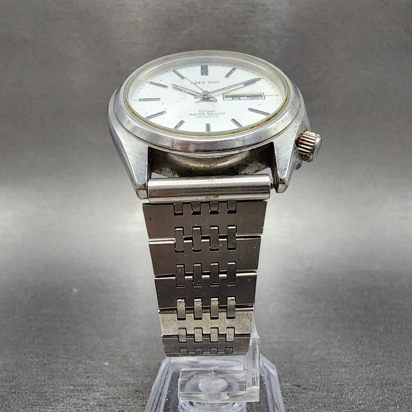 Citizen Free Way Watch Men 37mm Silver Dial Steel Daydate 5500A41598 New Batt5