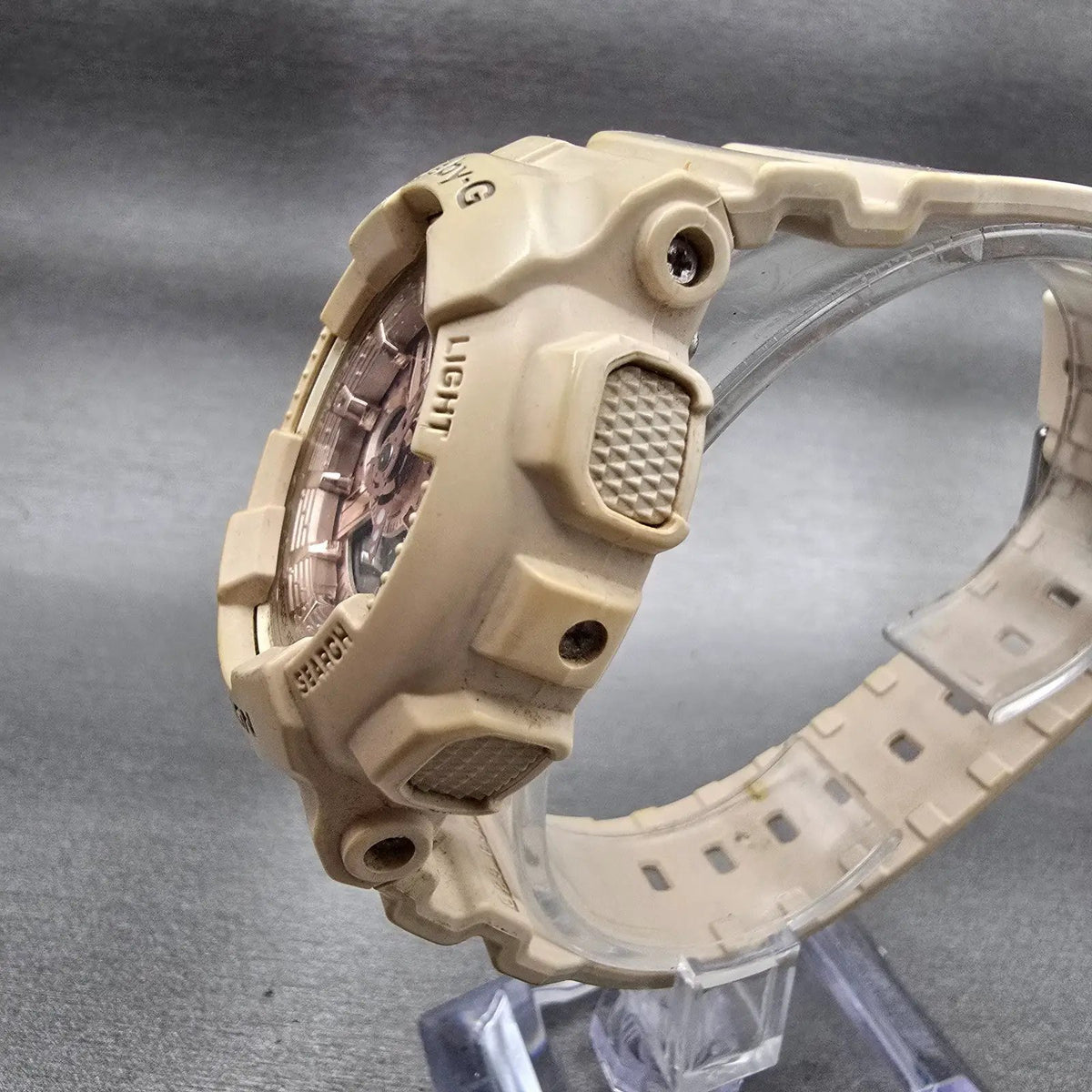 Casio Baby-G BA-110CP Watch Women 43mm Rose Gold Dial Chrono Alarm New Battery2