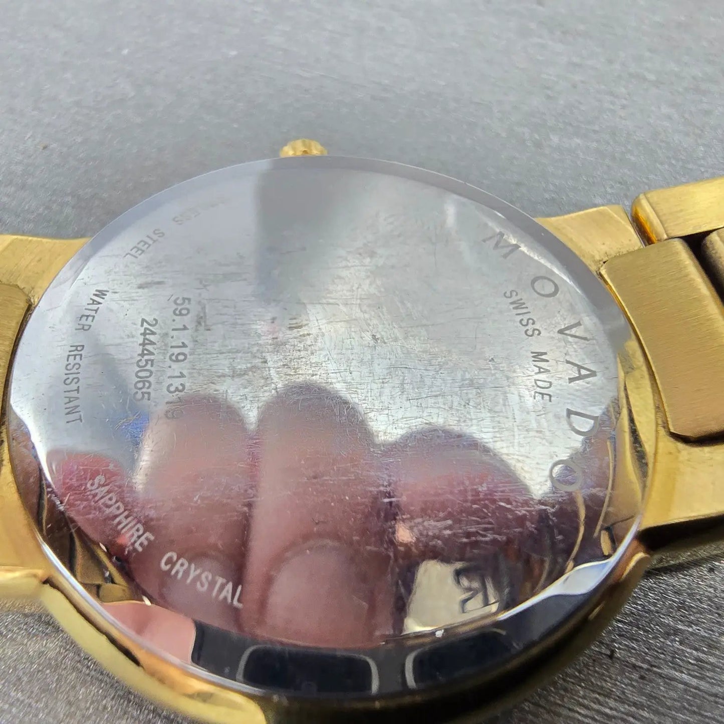 Movado Temo Watch Men 38mm Black Dial Gold Tone READ!!! 59.1.19.1319 New Battery9