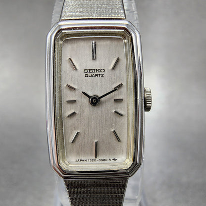 Seiko Tank Watch Women 14mm Silver Dial Silver Tone 13205779 New Battery1