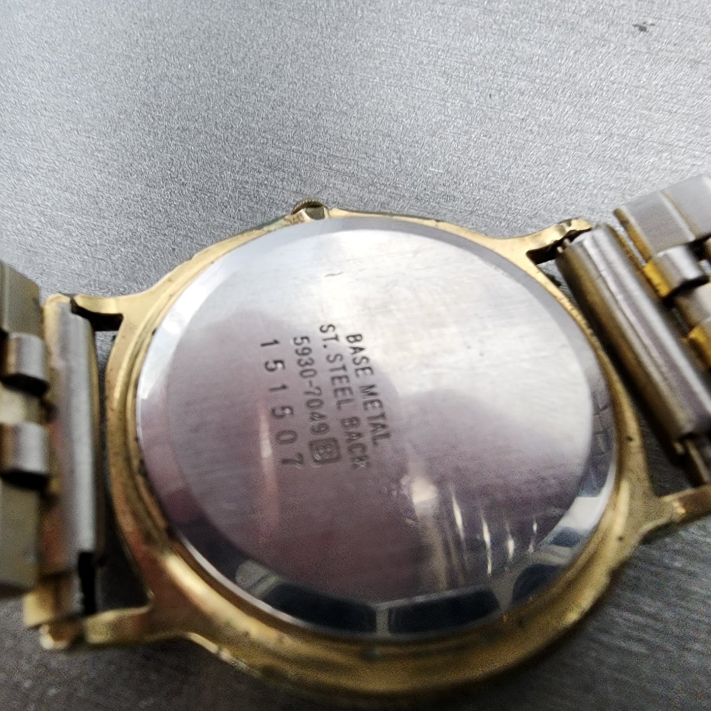 Seiko Lassale Watch Men 32mm Champagne Dial Gold Tone Round 59307049 PARTS10