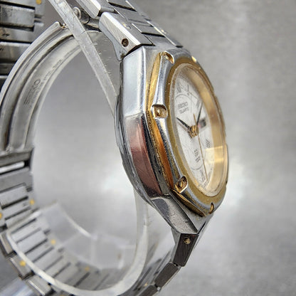 Seiko SQ 100 Watch Women 25mm White Dial Two Tone Daydate 2a230110 New Battery3