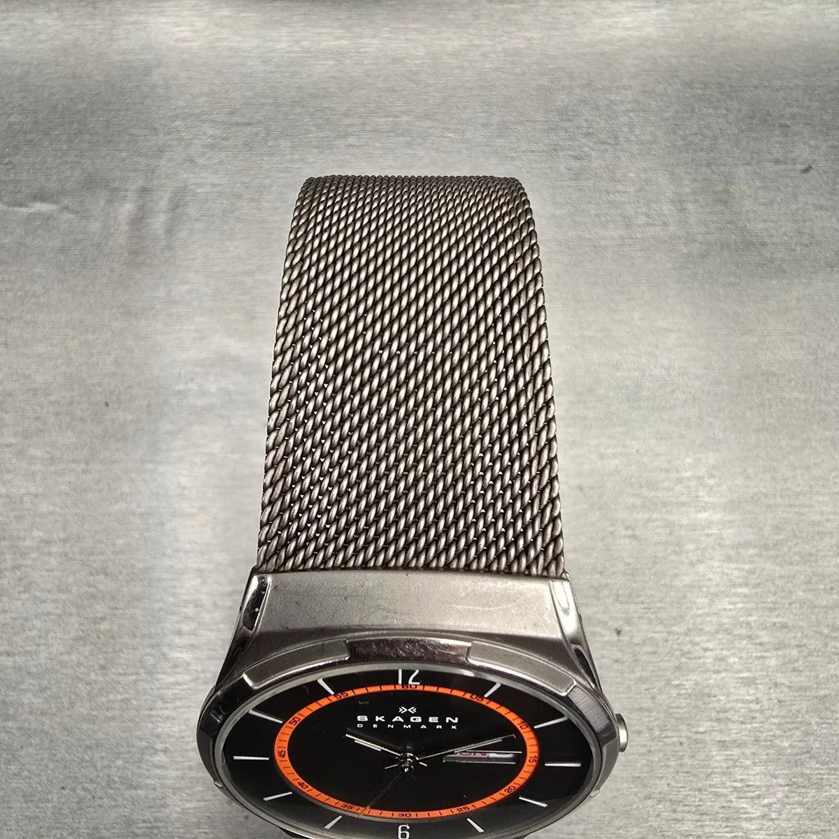 Skagen Melbye Watch Men 40mm Gray Dial Titanium Daydate Round SKW6007 New Batt4