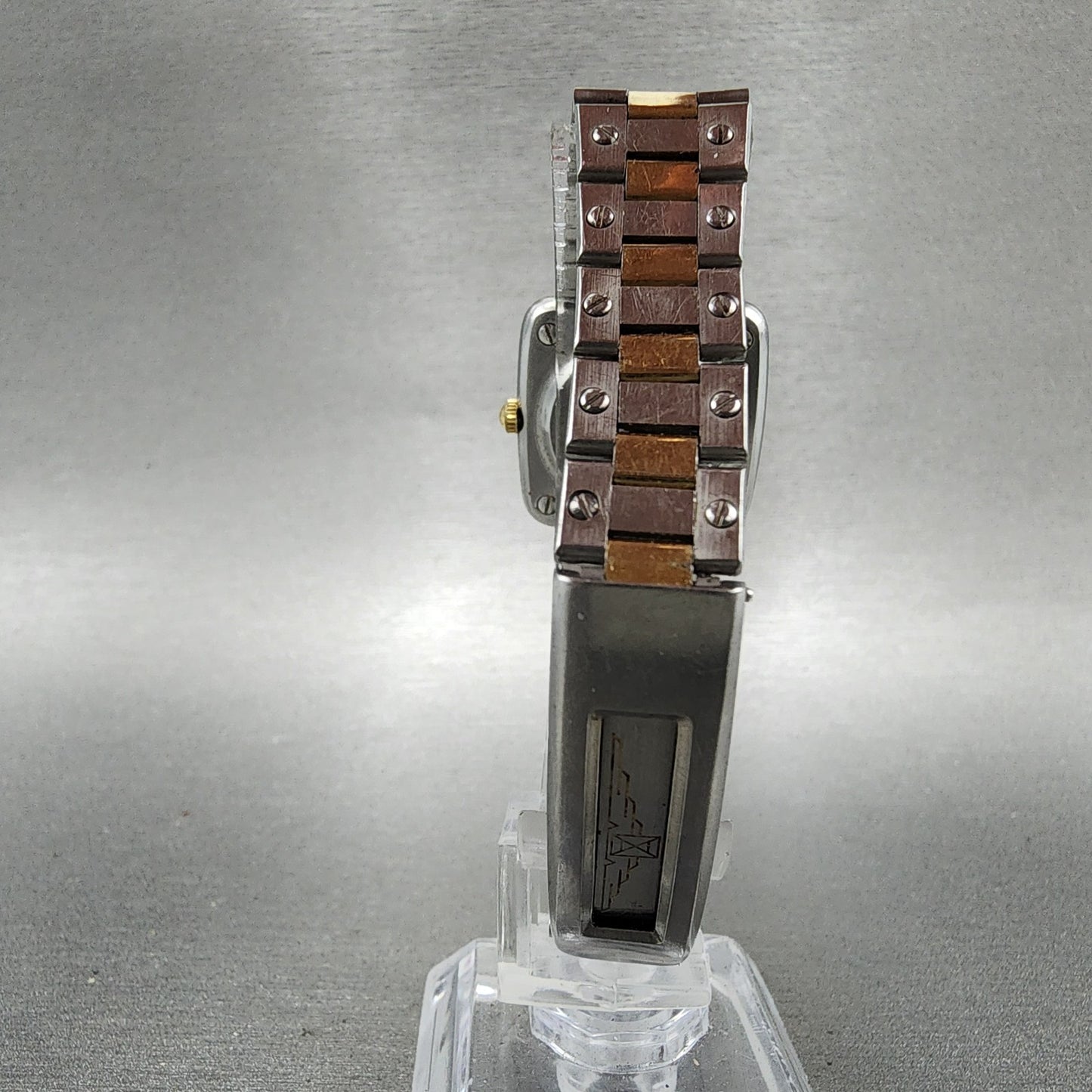 Longines Ferrari Watch Women 25mm Gold Dial Two Tone Date Rectangle New Battery7
