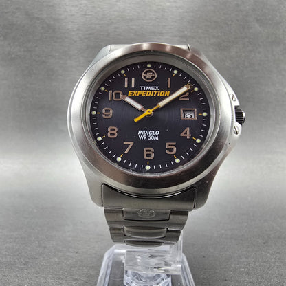 Timex Expedition Watch Men 39mm Blue Dial Silver Tone Date T46861 New Battery5
