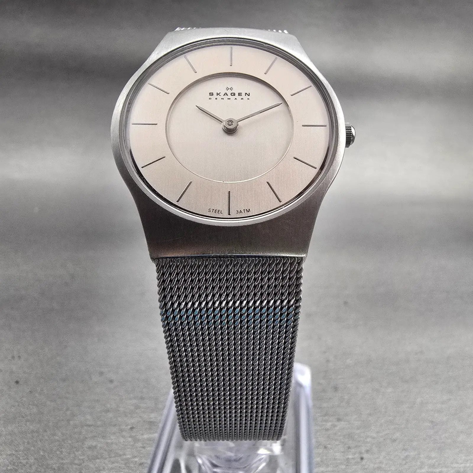 Skagen Denmark Watch Women 28mm Silver Dial Silver Tone Round 233SSS New Battery5