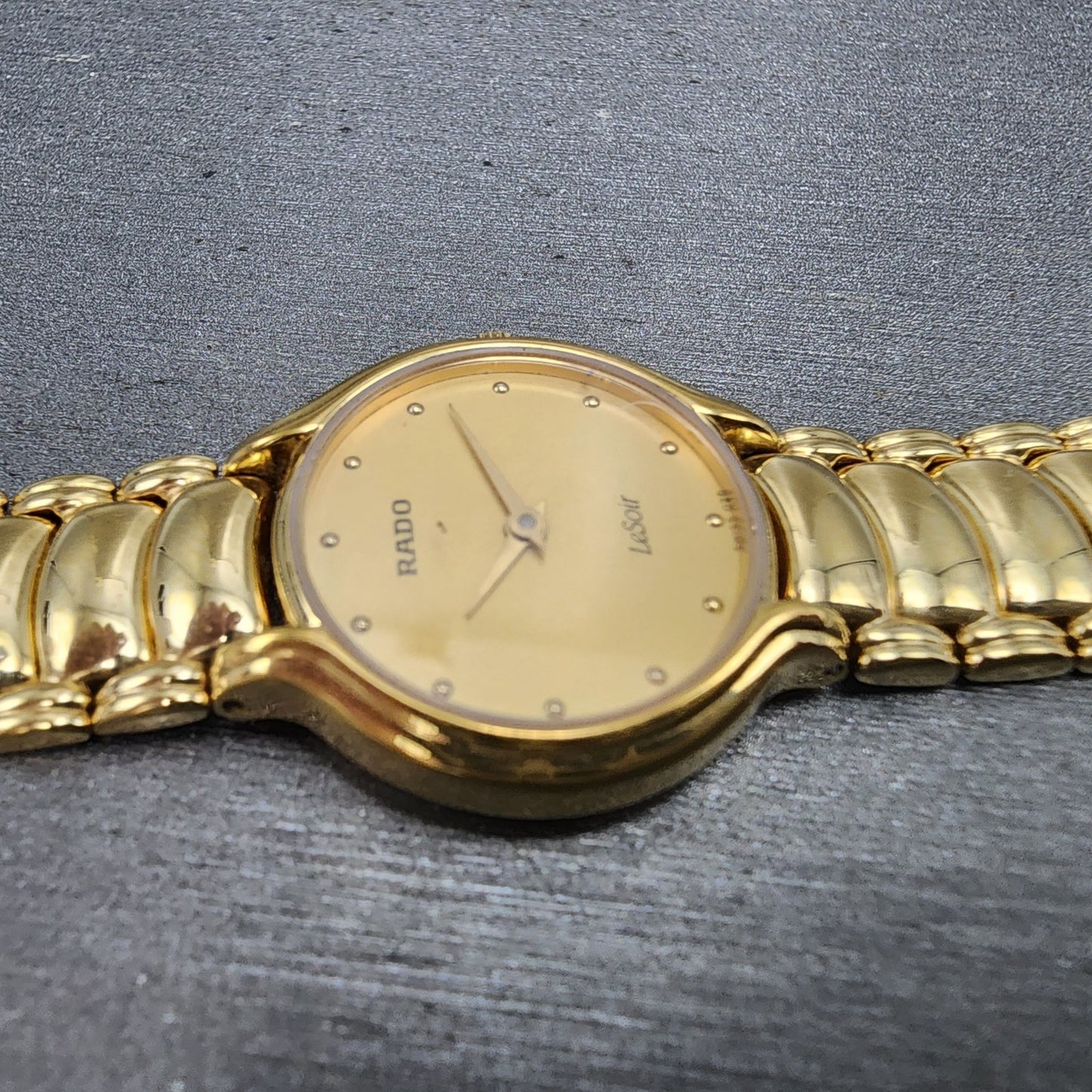 Rado Lesoir Watch Women 23mm Gold Dial Gold Tone Roud 202 PARTS6