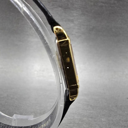 Seiko Tank Watch Women 12mm Champagne Dial Gold Tone 2E20-5969 New Battery VTG3
