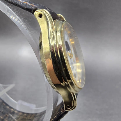 Timex Sun & Moon Watch Women 25mm White Dial Gold Tone Date Round New Battery3