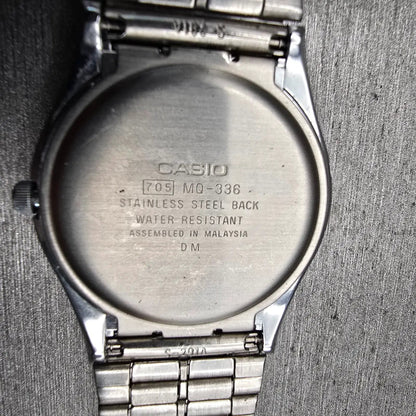 Casio Watch Men 33mm White Dial Silver Tone Round MQ-336 New Battery Bracelet10