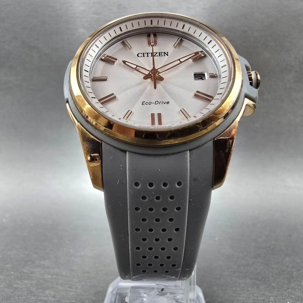 Citizen Eco-drive Weekender Watch Women 38mm GrayDial Rose Gold Date Works5