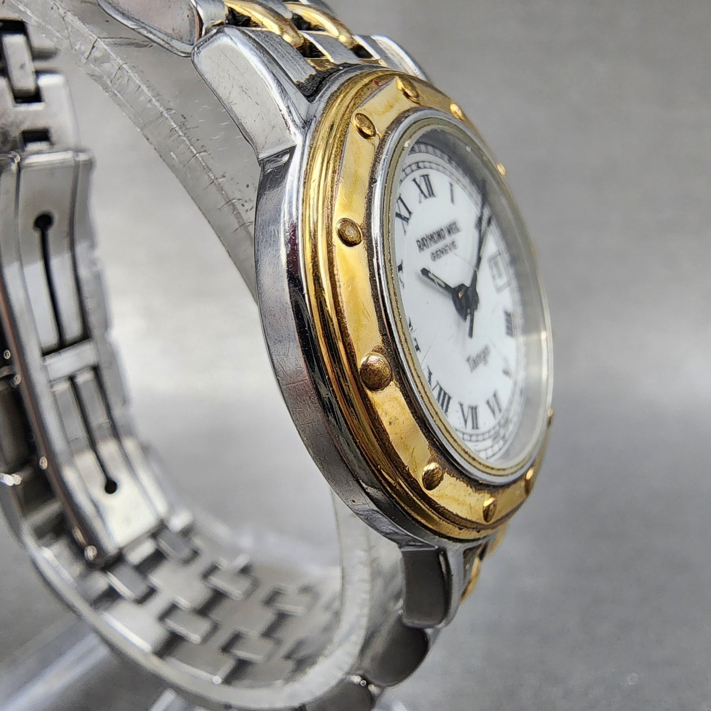 Raymond Weil Tango Watch Women 28mm White Dial Two Tone Date Round 5360 New Batt3