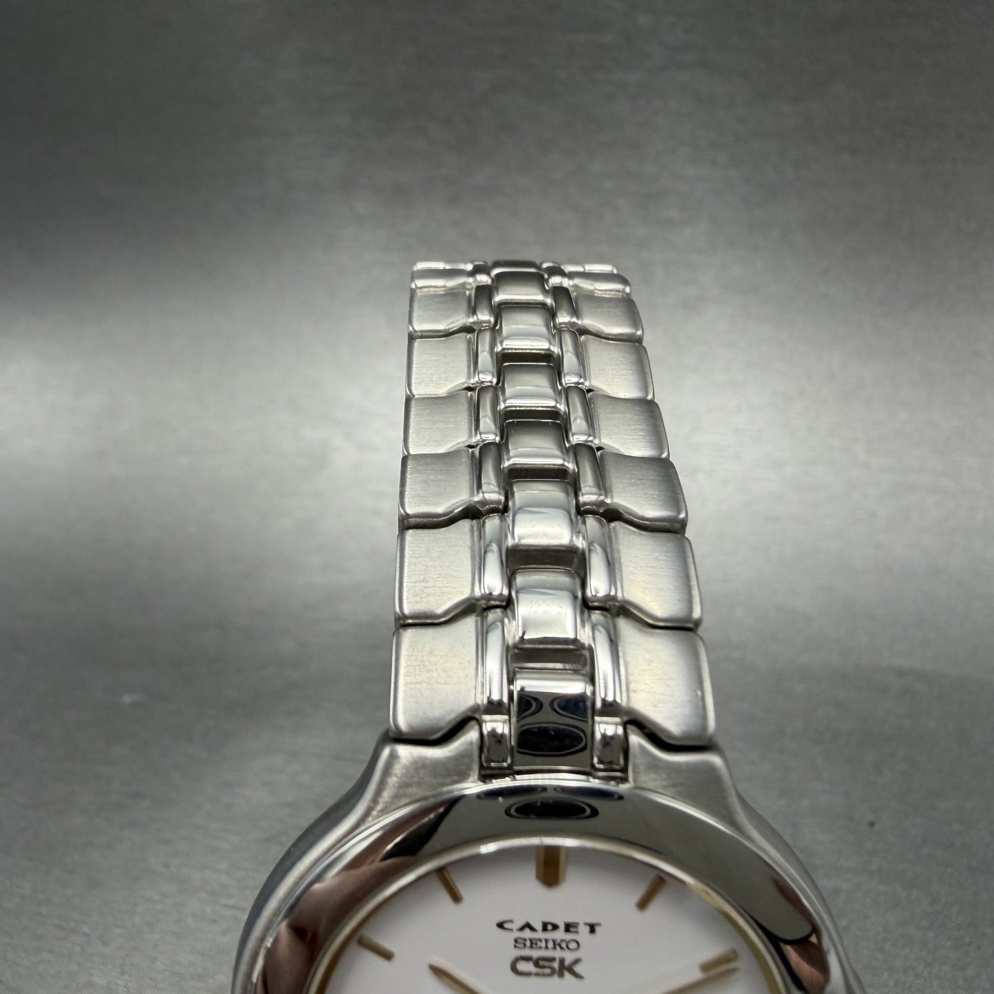 Seiko CSK Cadet Watch Men 35mm White Dial Silver Tone 5E30-6A40 New Battery4