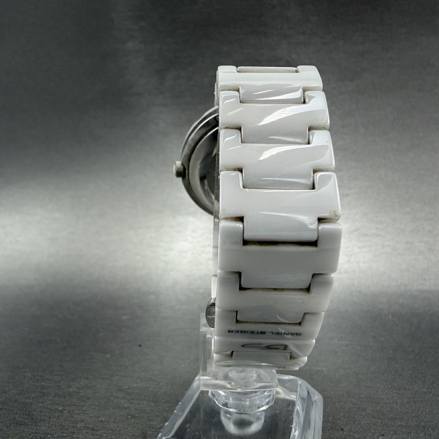 Daniel Steiger Watch Women 35mm White Dial Steel Ceramic Date 8092L New Battery7