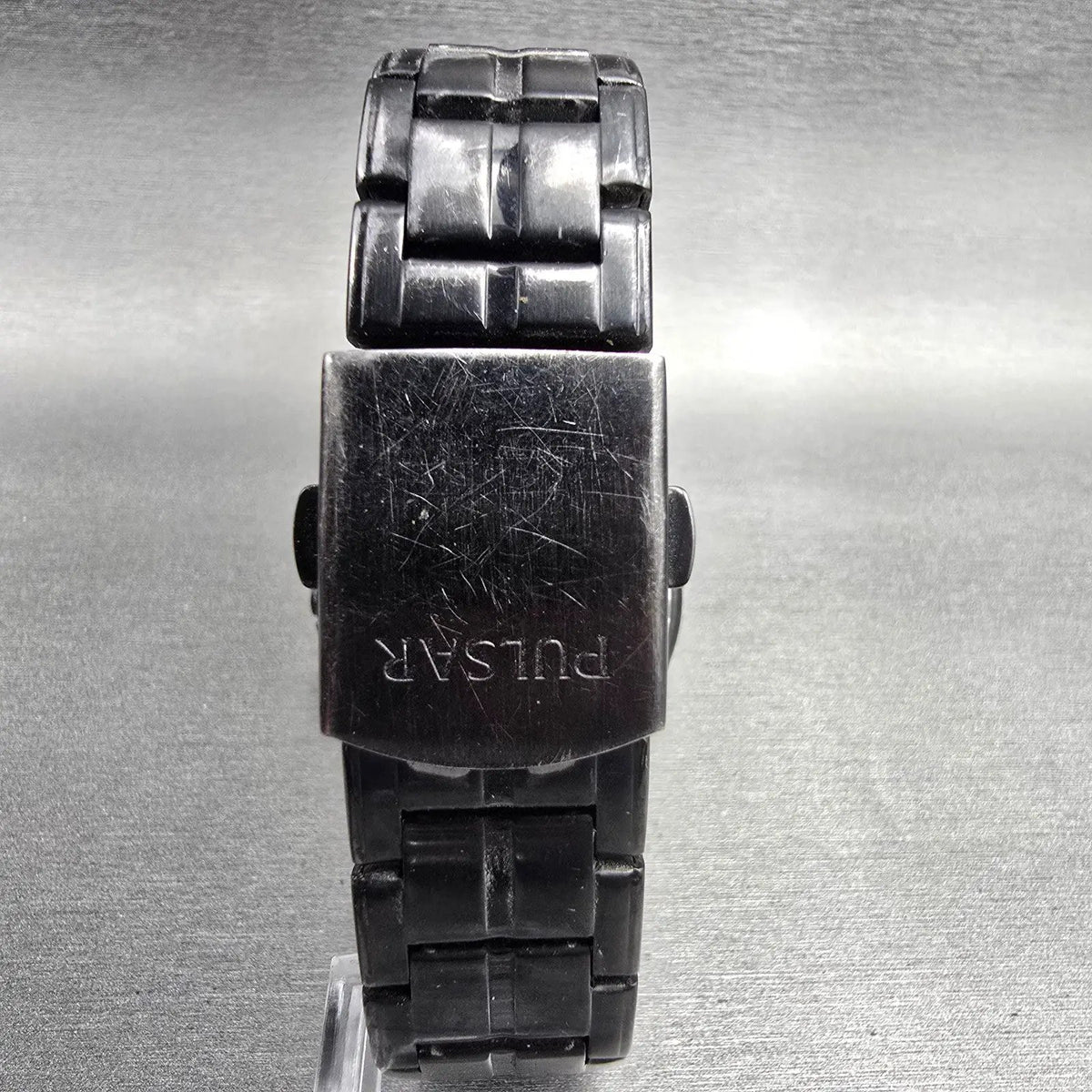 Seiko Pulsar Watch Men 38mm Black Dial Black Tone Date VX42-X266 New Battery7