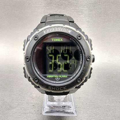 Timex Expedition Shock XL Watch Men 49mm Digital Black Tone Alarm Chrono New Bat0