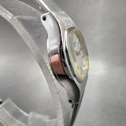 Seiko Watch Women 17mm White Dial Silver Tone Round 54205059 New Battery VTG3